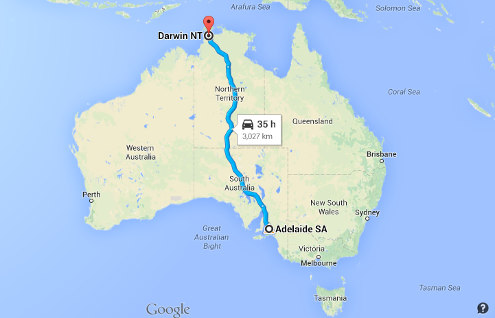 Darwin to Adelaide